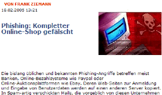 Phishing ala PC-Welt